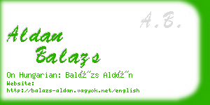 aldan balazs business card